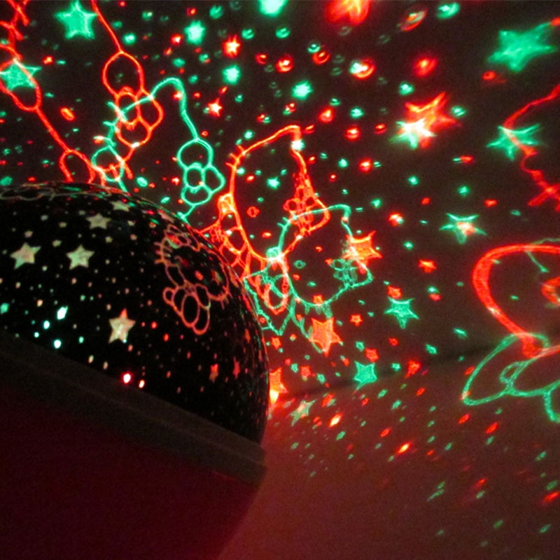 Led projektor stjerne måne nattelys himmel roterende batteridrevet natlampe til børn børn baby soveværelse vuggestue