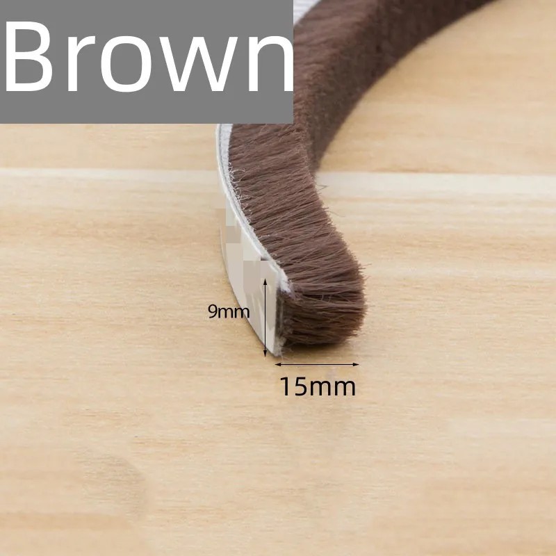 5/10M Self-adhesive Sealing Brush Strip Door Window Weather Stripping Soundproof Dust Sealing Strip Door Gap Filler Gasket: green / 5M