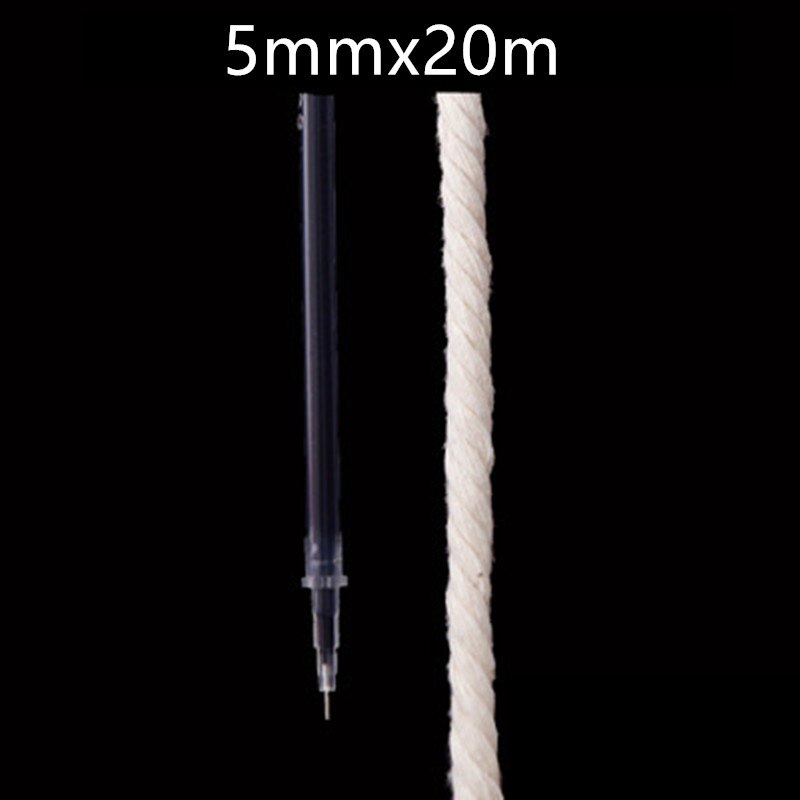 Gardenia reb naturligt bomuld reb bomuld reb materiale gobelin væve linje gør-det-selv håndvævet reb binding macrame snor snor: 5 mmx 20m