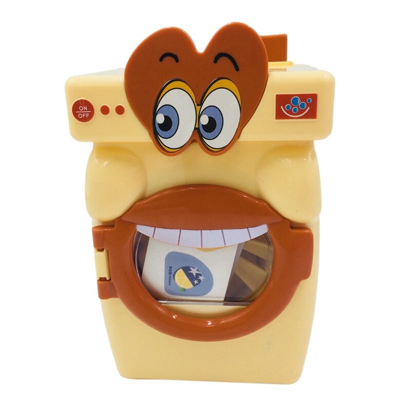 Cartoon Grote Mond Wasmachine Speelgoed Meisje Speelhuis Voor Kinderen: Yellow