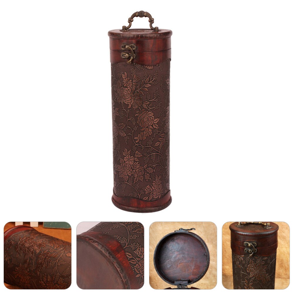 Boîte de rangement en bois décorative rétro, 1 pièce, boîte d'emballage domestique, boîte de rangement en bois