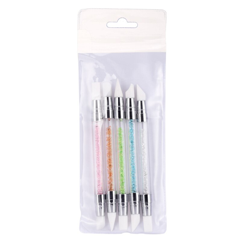 Stylo à points pour vernis Gel UV, 5 pièces, pour Nail Art, strass