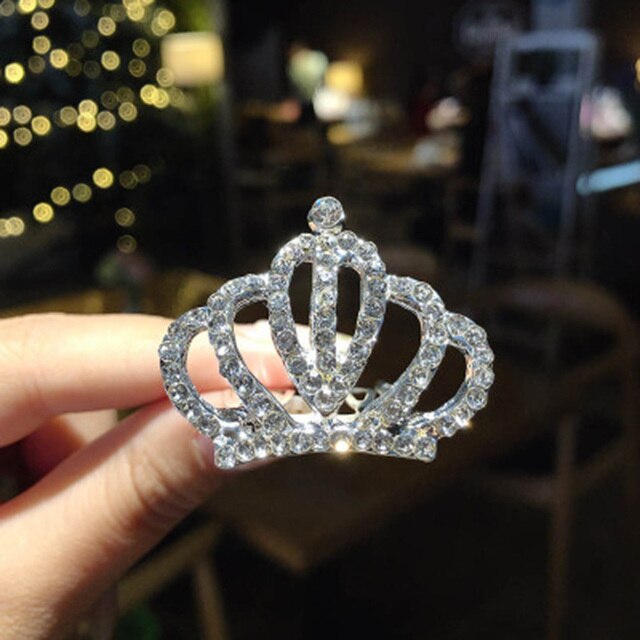 Mini Tiara Rhinestone Hair Clips Princess Crown Comb Costume Accessories For Princess Party Girls Hair Claw Hairpin Styling Tool: 2