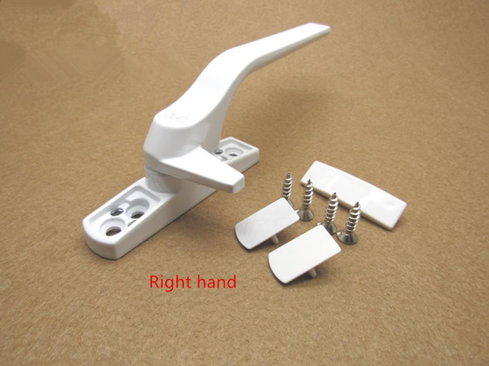 Thickened plastic steel push open door and window handle window handle old lock buckle door and window seven characters handle: Greyish Brown