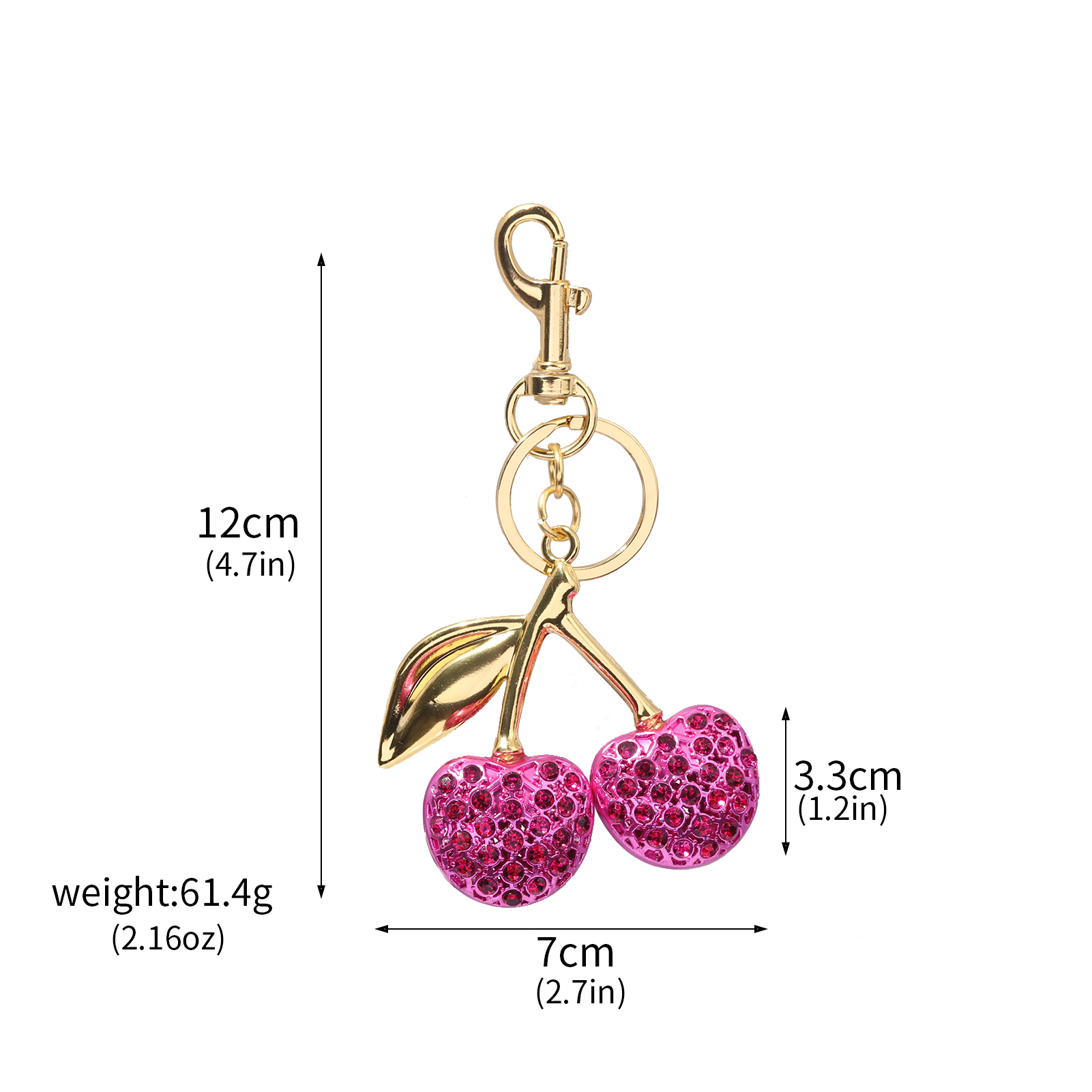 Delicious Red Cherry Keychain Summer Fruits Cherries Pendant Keyring For Women Men Jewelry Bag Key Accessories: Light Khaki