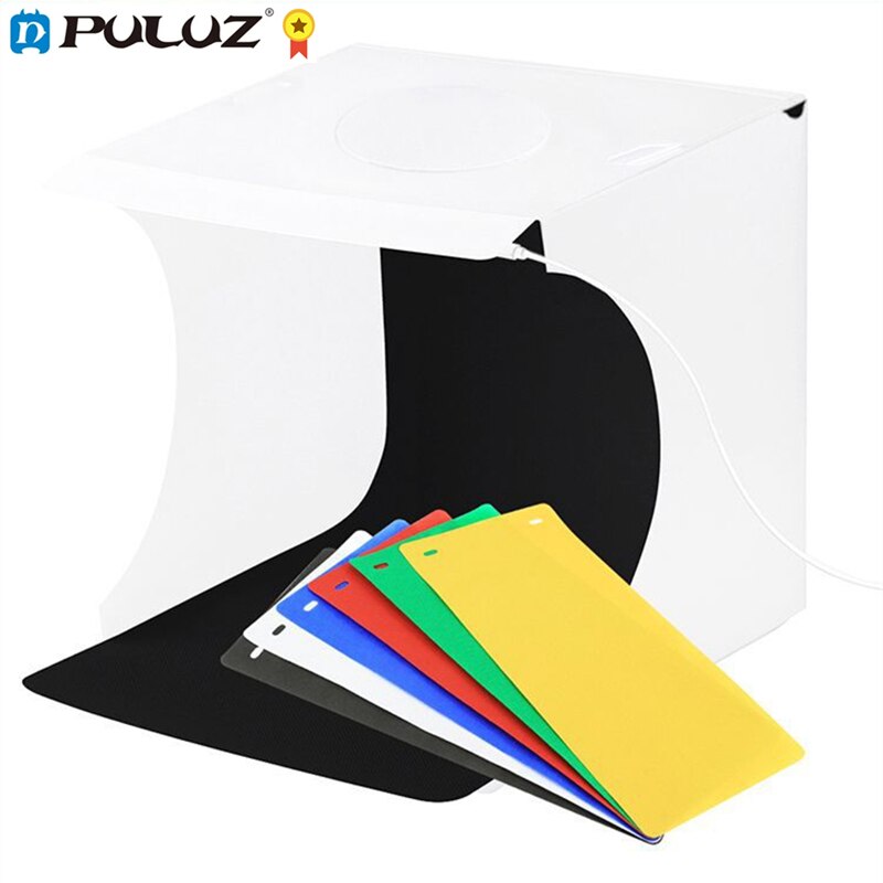 PULUZ 20cm Folding Portable 550LM Light Photo Lighting Studio Shooting Tent Box Kit with 6 Colors Backdrops Photo Photography