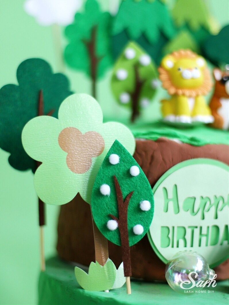 Décoration de gâteau en forme d&#39;animaux, 1 pièce, Safari, Jungle, animaux de la forêt sauvage, décoration de Cupcake, de fête d&#39;anniversaire