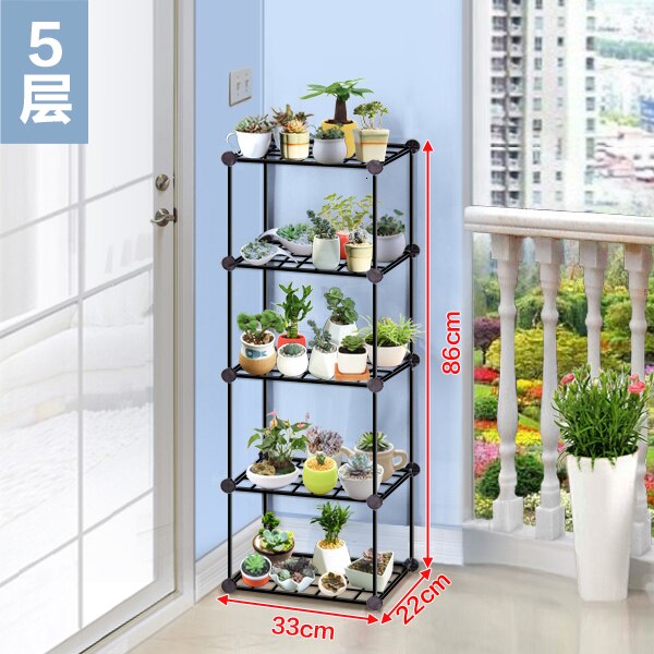 Assemble Disassembly And Assembly Many Function Shelf Originality Balcony Flower Rack: 4Plaidframe