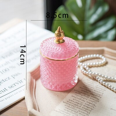 Krystal smykker opbevaring tank glas sukker krukke halskæde ring beholder arrangør praktisk snack frisk dåser køkken dekorationer: 2