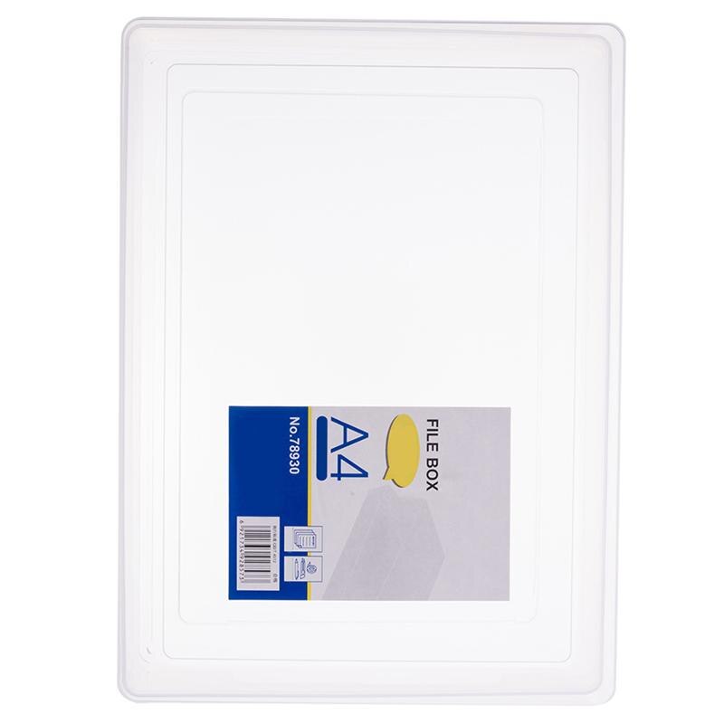 A4 File Box Transparent Plastic File Box Folder Documents Box Document Organizer Paper File Folder Paper Folder Office Supplies