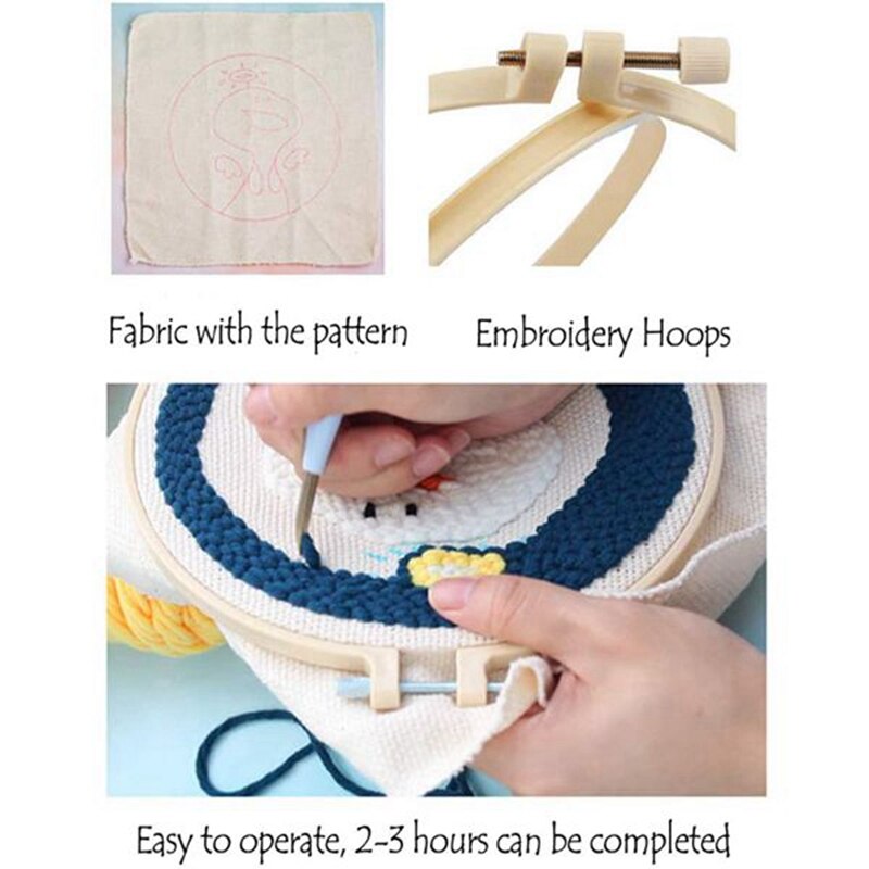 Easy DIY Punch Needle Embroidery Kit Pattern Printed Punch Needle Cross Stitch Handmade Craft Painting Home Decor