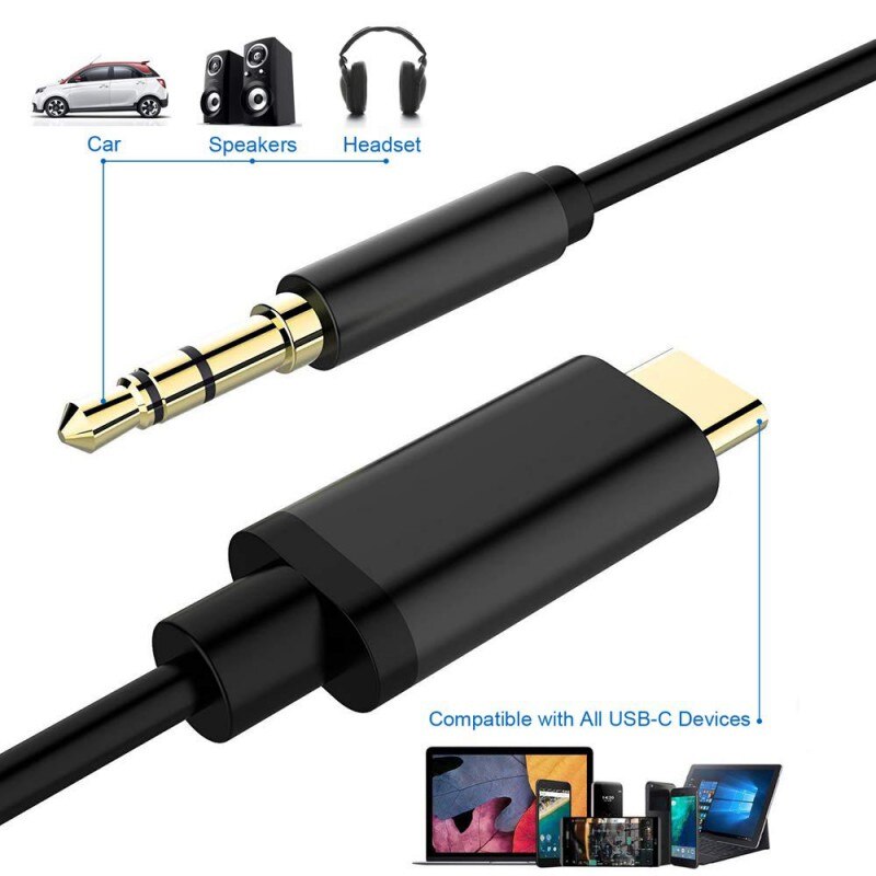 USB Tpye C naar 3.5mm AUX Kabel Type-C/Voor Iphone male naar 3.5mm Jack mannelijke Auto AUX Audio Adapter voor Bliksem AUX Kabel 1M