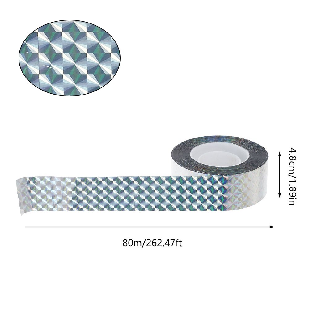 Cinta reflectante para ahuyentar aves, cinta antiaves de varios tamaños, parpadeante, repelente de aves, palomas, Cuervo, doble cara: Checkered 4.8cmX80m