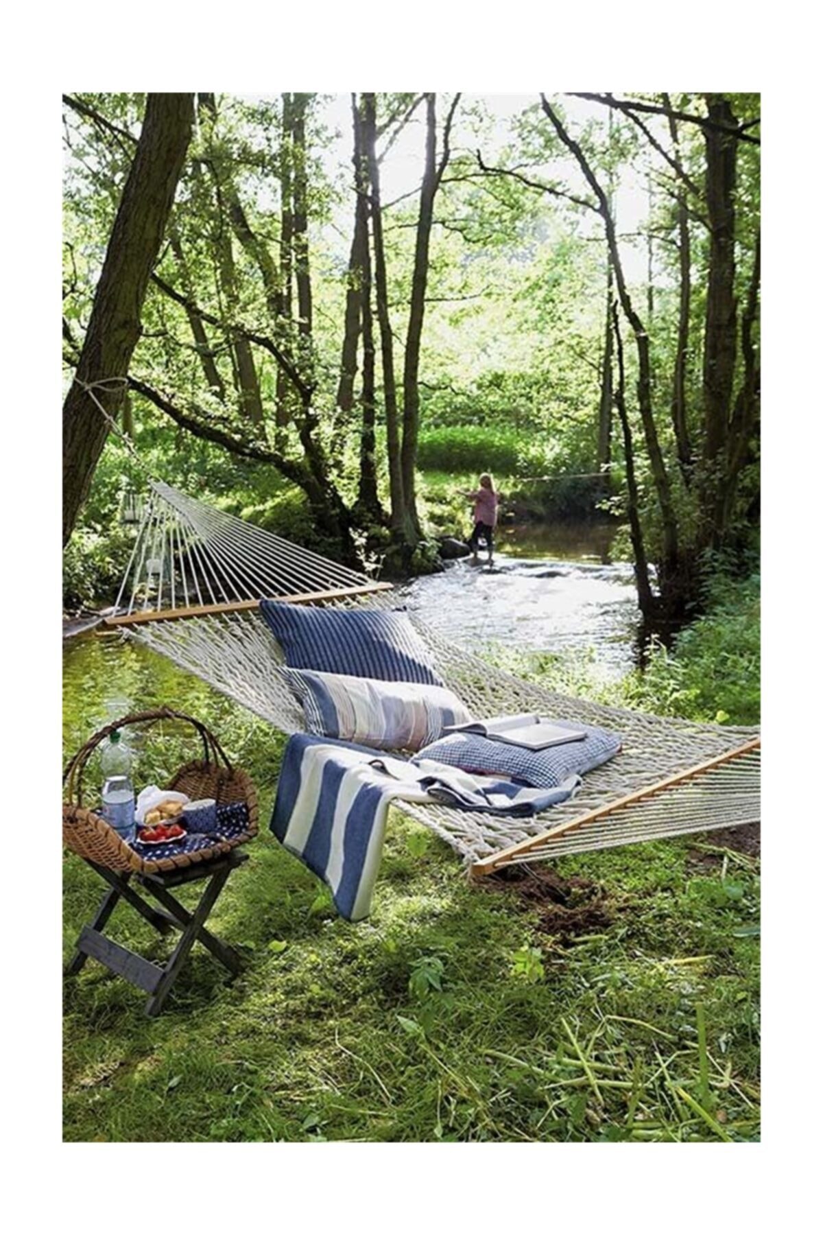 Double Single Floor Makrome Hammock-Hanging Bedding Product 120*210 cm ebatlarındadır. 100 natural cotton yarn Durable 190kg