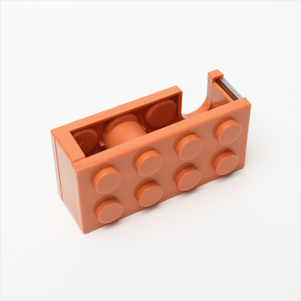 Practical Durable DIY Sticker Tape Dispenser Safe Tape Dispenser Rectangle Office Supplies: light yellow