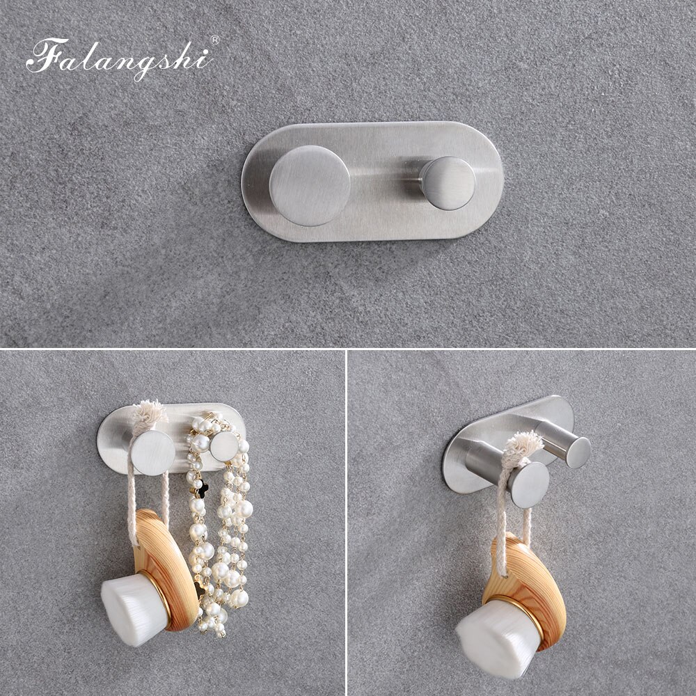 Bathroom Hardware Set Robe Hook Roll Paper Holder Single Towel Bar 3M Sticker Easy Installation Bathroom Accessories WB8863