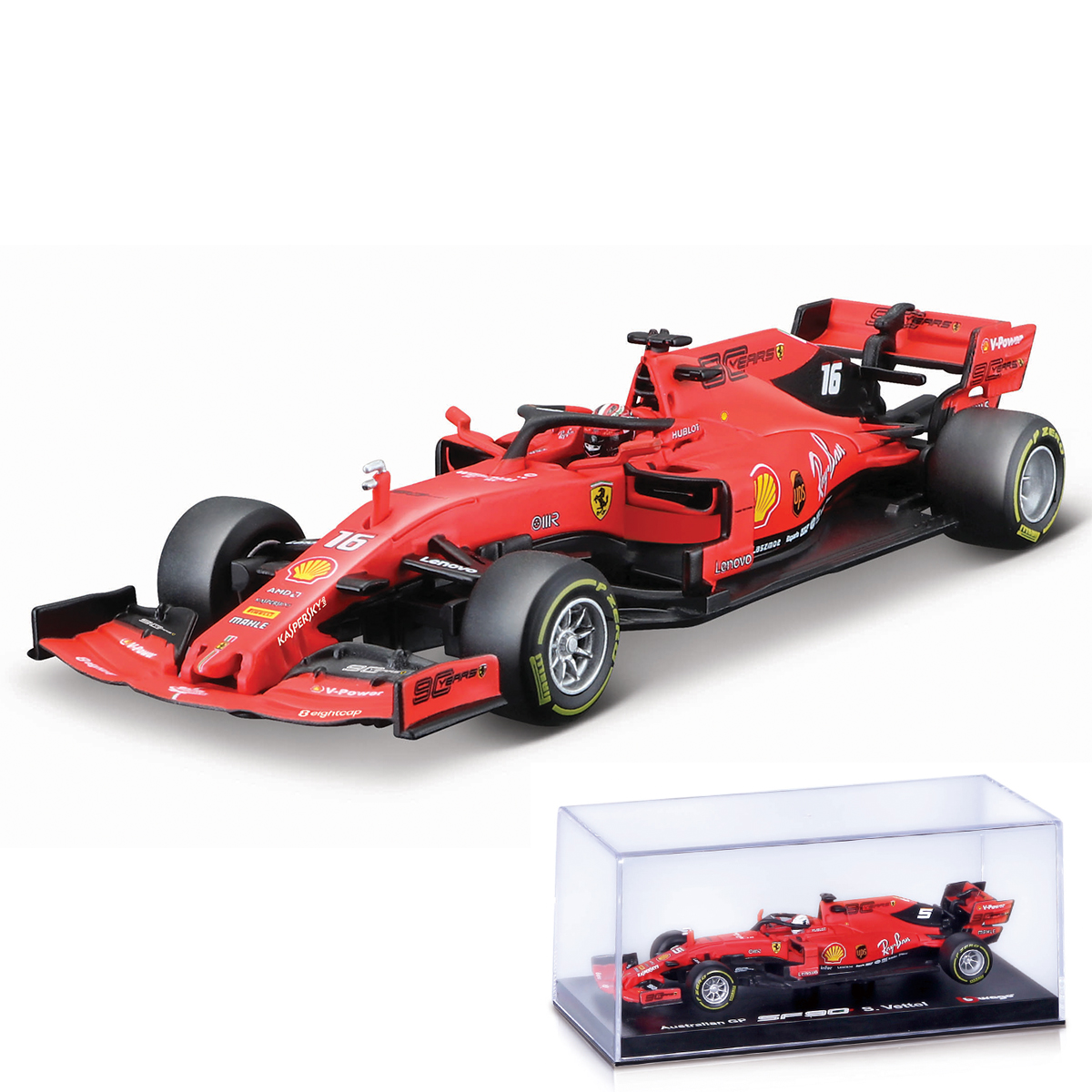 Bburago 1:43 RB15 RB16B #33 F1 Formula Car Static Die Cast Vehicles Collectible Model Racing Car Toys: 2019 SF90 16