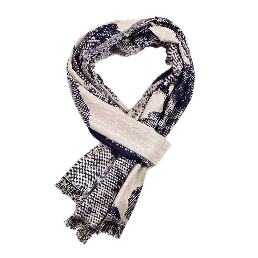 Wald Kunst Schlange Haut Druck Männer Schal Winter männer Baumwolle Schals wickelt lässig Mann Quaste Foulard Männlichen Zubehör