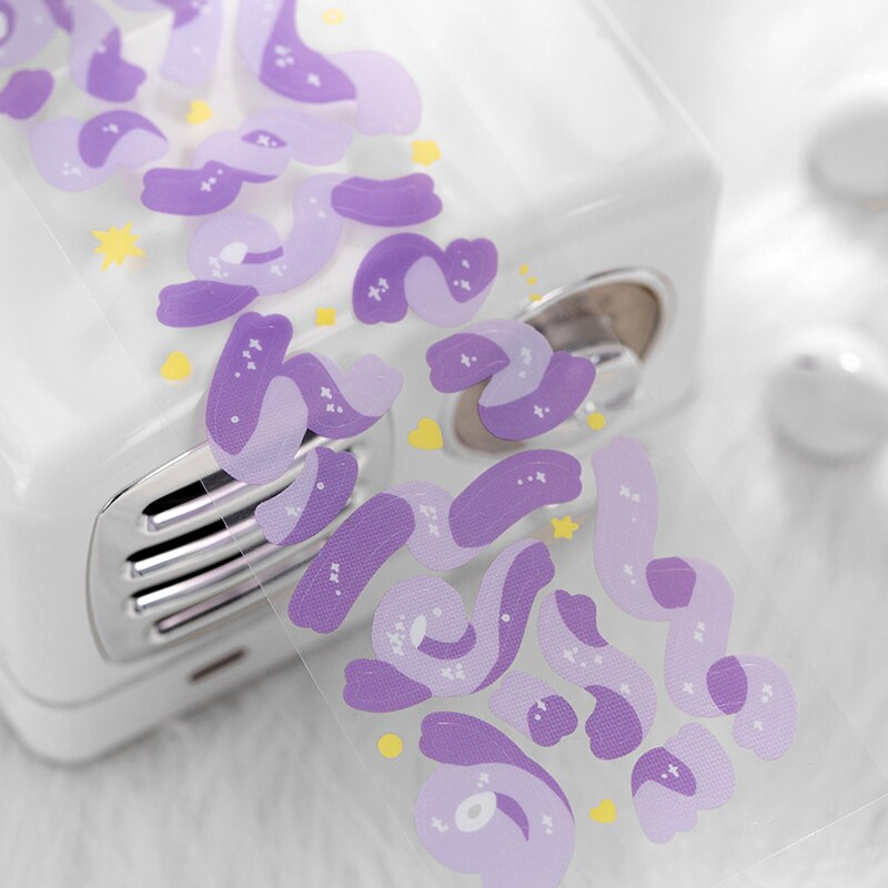 6Kinds Cute Rainbow Ribbon stickers DIY scrapbook base collage diary happy plan mobile computer sealing decoration sticker