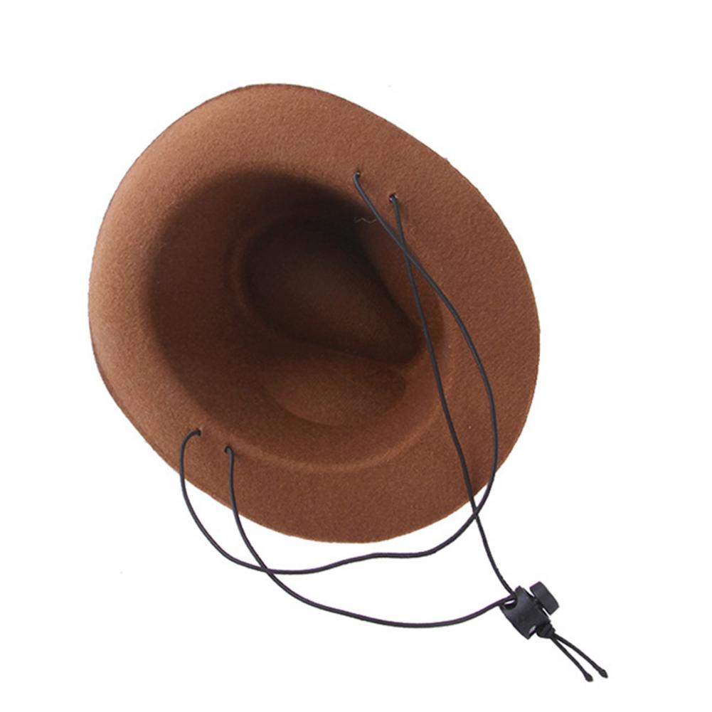 Dog Cowboy Hat with Adjustable Rope Photo Prop Pet Halloween Christmas Street Hat Dog Accessories