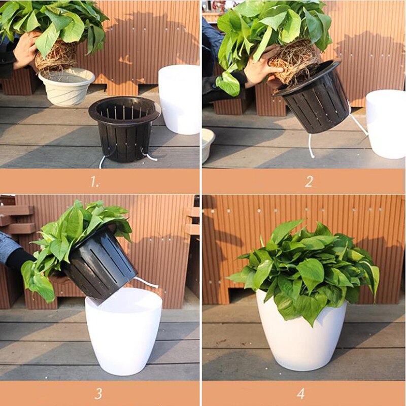 Automatic Water Absorption Lazy Flower Pot Water Culture Wall Hanging Basin Basket Plant Storage Holder PP Flower Pot Flowerpot