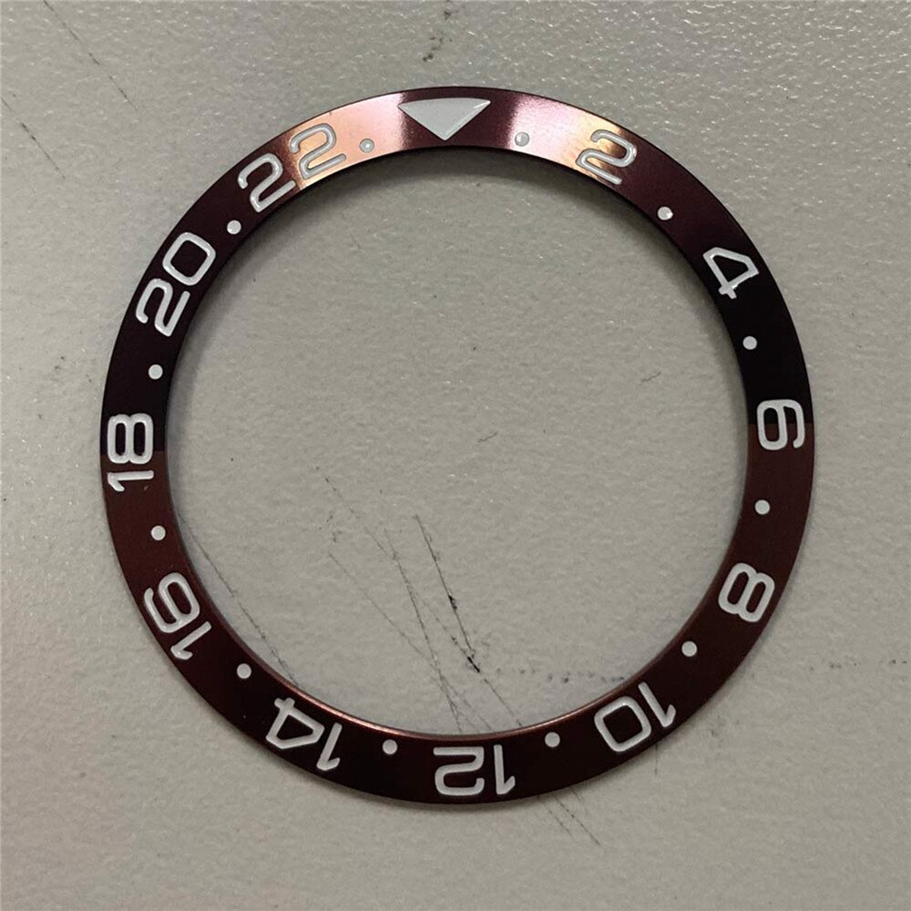 38Mm Aluminium Bezel Vervanging Horloge Bezel Voor Horloge Reparatie Deel Rood/Koffie Kleur
