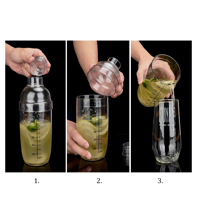 Coctelera de plástico para el hogar, mezclador de bebidas y vino, utensilios de Bar, mezclador de bebidas de cocina, 300ml/500ml/700ml/1000ml