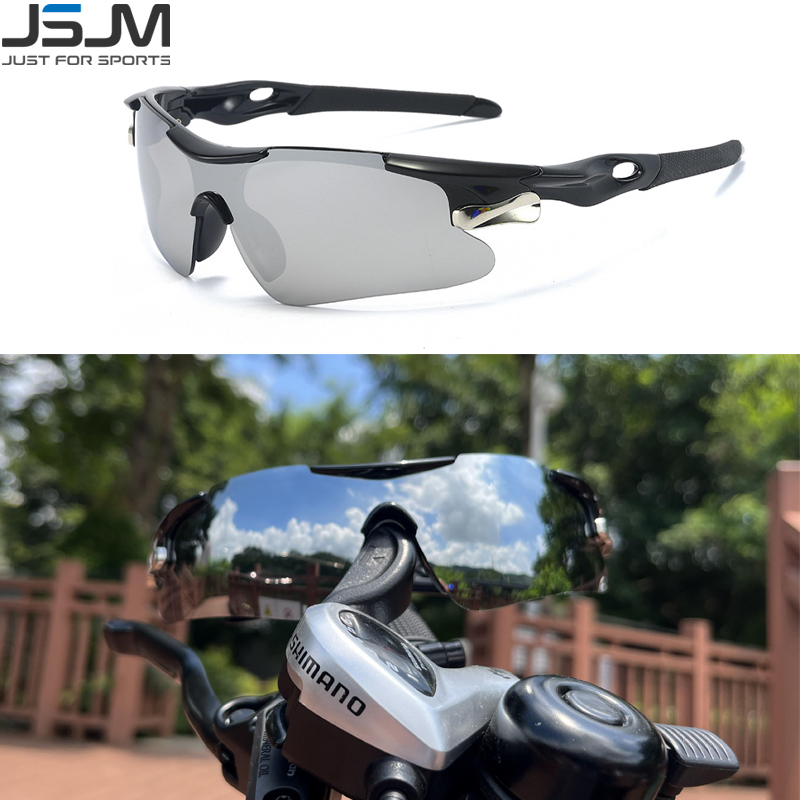 JSJM Outdoor Men Cycling Sunglasses Road Bicycle Mountain Riding Protection Sports Glasses Goggles Eyewear MTB Bike Sun Glasses: Blue