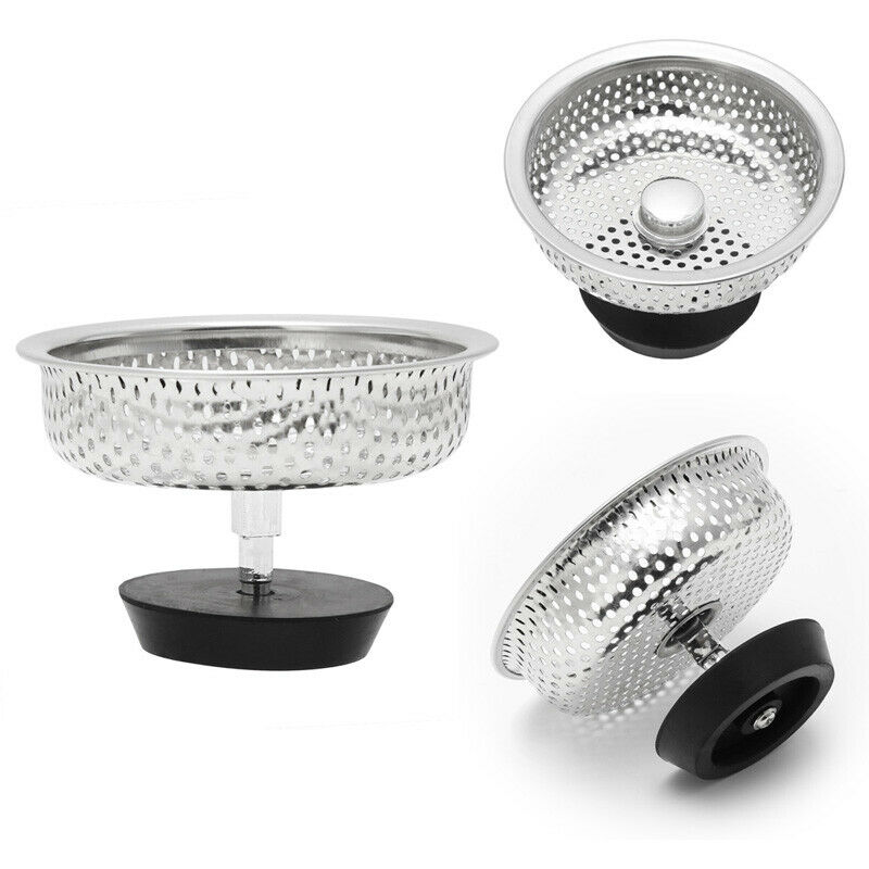 Kitchen Stainless Steel Mesh Sink Strainer Disposer Plug Drain Stopper Filter