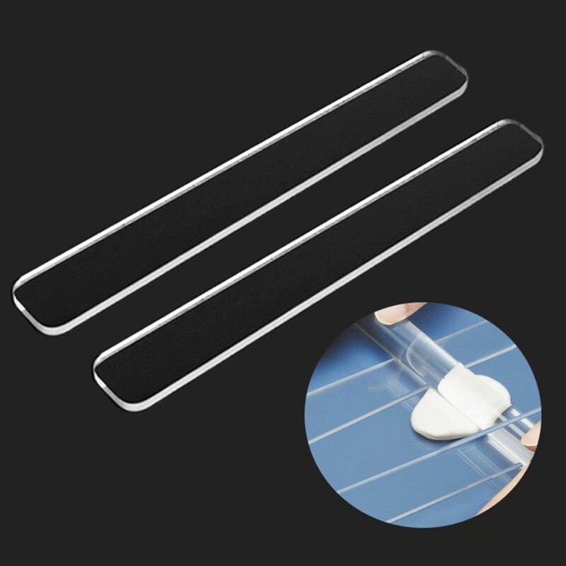 Règle d&#39;équilibre pour rouler des biscuits en acrylique, 2 pièces, pour Fondant, glaçage, règle d&#39;épaisseur de Biscuit, accessoires de cuisson plus lisse