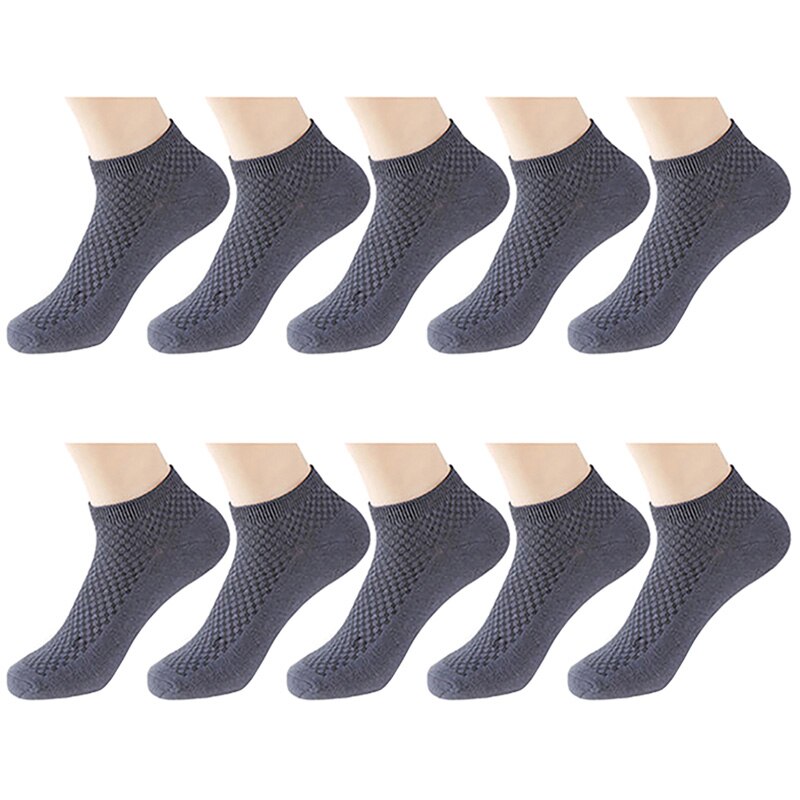 10 par/lot bambu strumpor herr andas antibakteriella korta strumpor herr business casual strumpor fyra säsonger storlek 38-43 euro: 10 par blågrå