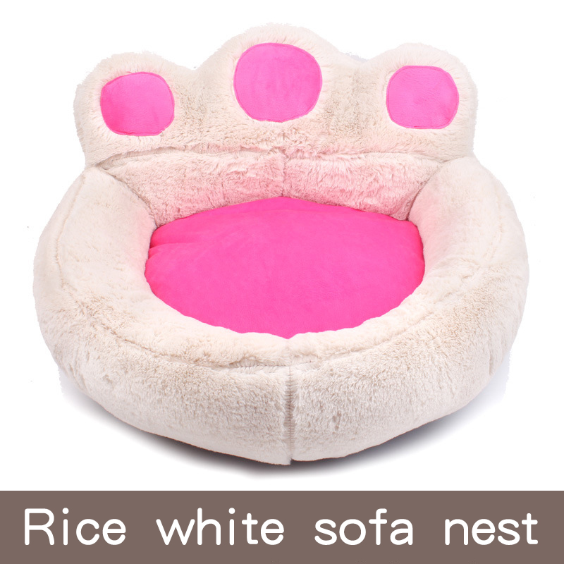 Chenil de lit pour chien, produits pour animaux de compagnie, tapis accessoire, accessoires pour petites races, paniers de canapé, coussins pour chats, lits pour chiots, moyens et grands: L / WHITE