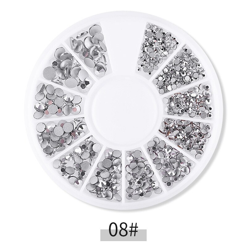 Gemengde Kleur Nagel Steen Ab Kleur Strass Onregelmatige Kralen Manicure Nail Art Decoraties Kristallen In Wiel 3D Nail Accessoires: F609-8