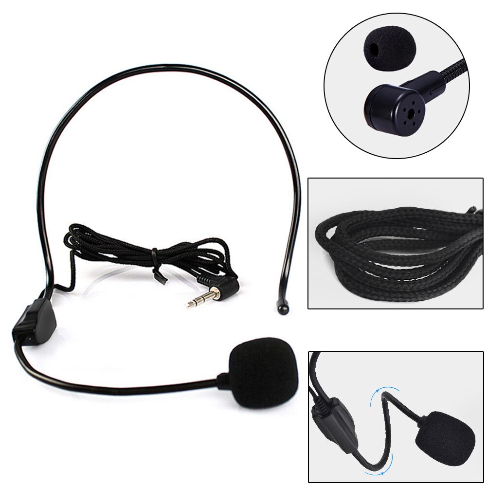 Headworn Wired Hands Free Headset Conference Microphone Mic System 3.5 mm Megaphone For Speaker Teacher Tour Guide