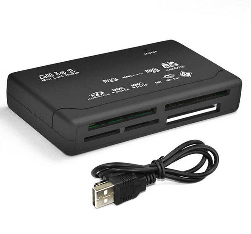 Alle In 1 Een 6 In 1 Usb 2.0 Externe Geheugen Kaartlezer High-Speed Adapter Cipher Doos Stijl voor Pc Laptop Computer Tablehot: Black