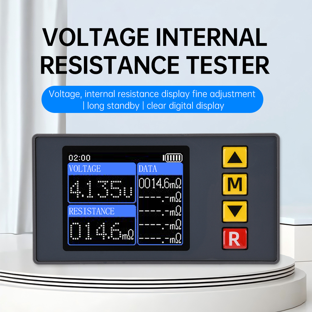 TS457 1.77inch Battery Tester Voltage Internal Resistance Meter Built-in Storage Function 4-wire DC5V Tester For 18650 Battery