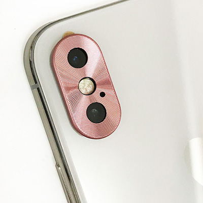 KUKOWDEE Camera Metal Protector For iPhone 7 8 plus Back Camera Screen Lens Cover For iPhone X Sticker Protector: Pink iPhone X