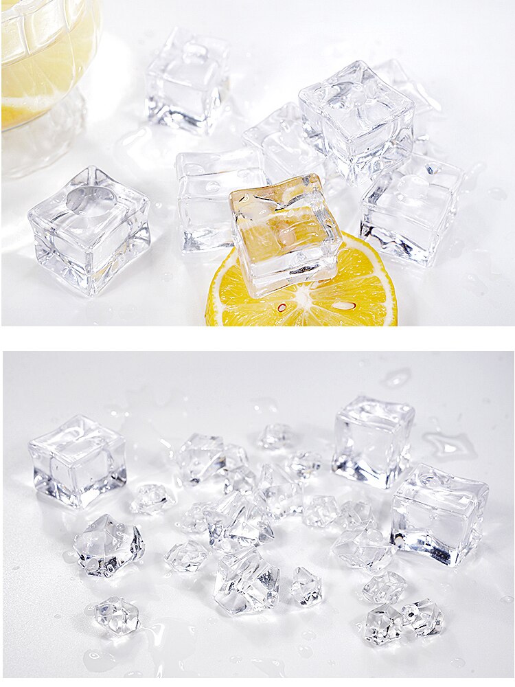 5pcs Simulation Ice Cube Acrylic 2.5CM Ice Particles Transparent Photography Props Photo Studio Shooting Beverage Decor JU0060