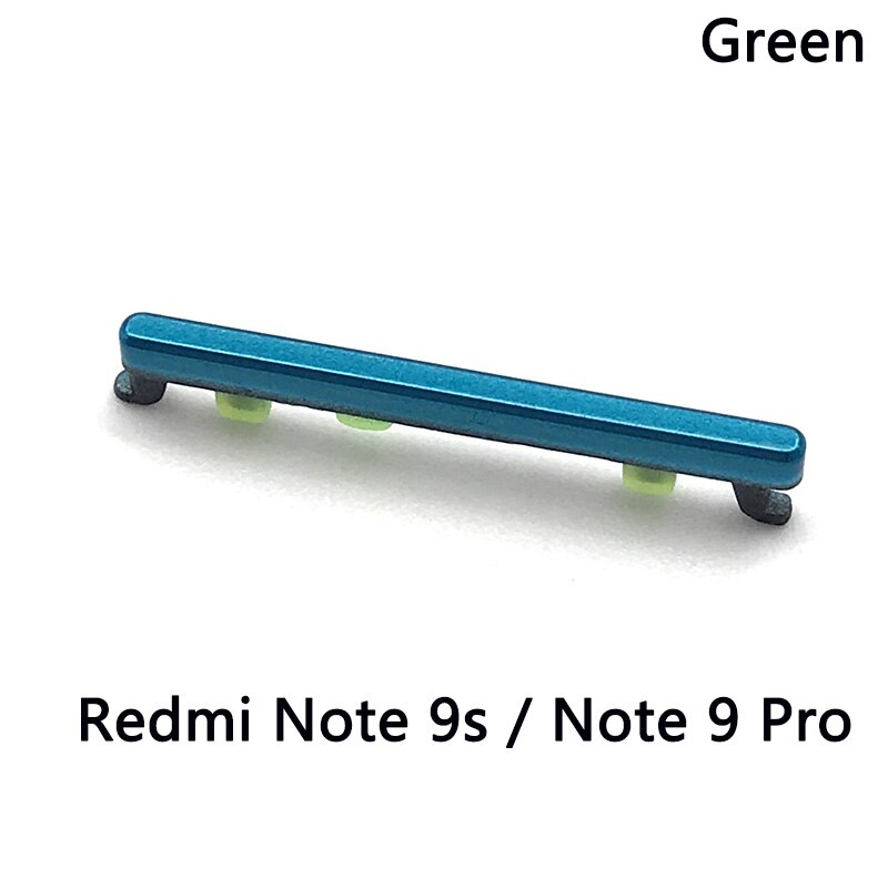 Dla Xiaomi Redmi Note 9S boczny przycisk głośności + włącznik/wyłącznik boczny zestaw dla Xiaomi Redmi Note 10 Pro boczny przycisk głośności: Note 9s Green