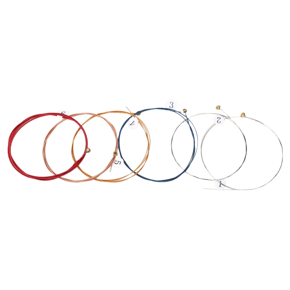 6 stk/sett akustiske gitarstrenger akustiske folkegitarstrenger reservedeler for klassisk folkegitar musikkinstrumentdeler