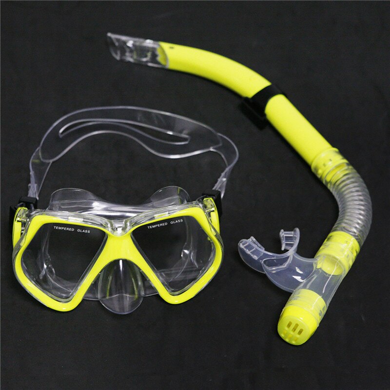 Dykker-dykkermaske snorkel anti-dug briller briller sæt silikone svømmebassin udstyr 6 farver voksen: 5