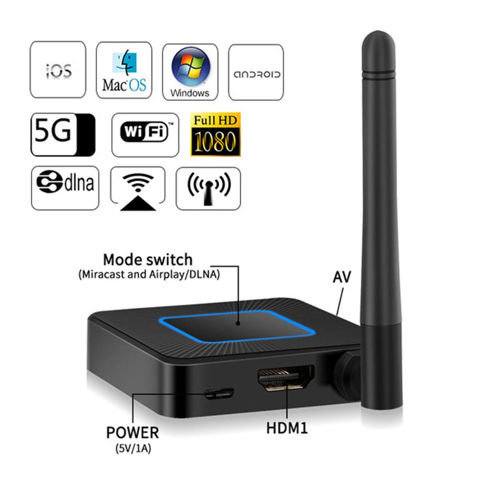 Q4 Miracast 1080P Hd Wifi Media Display Dongle 2.4G/5G Tv Stick Screen Wifi Display Draadloze hdmi Dongle Miracast Airplay Dlna