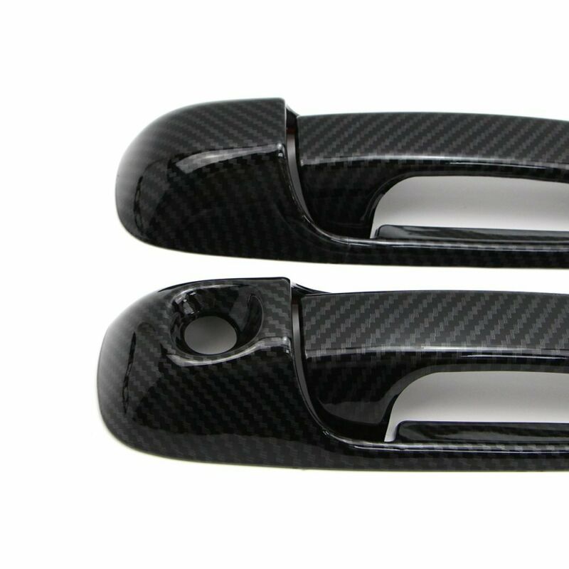 4 set märke och kolfiber stil handtagskåpa för dodge ram 1500 2500 3500 2003-09 bleknar aldrig rostar aldrig