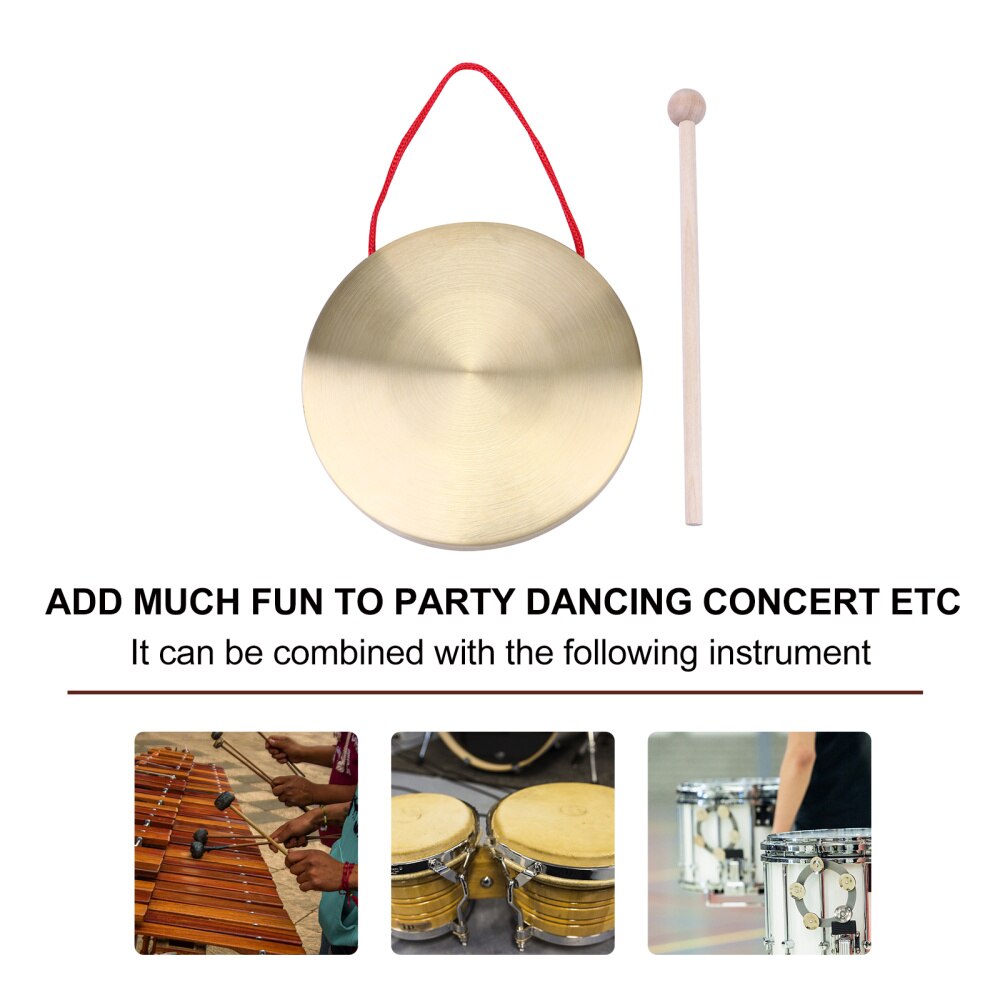 1 Set Folk Copper Cymbal Chinese Gong Percussion Instrument Opera Gong Musical Instrument Copper Gong for Opera Party