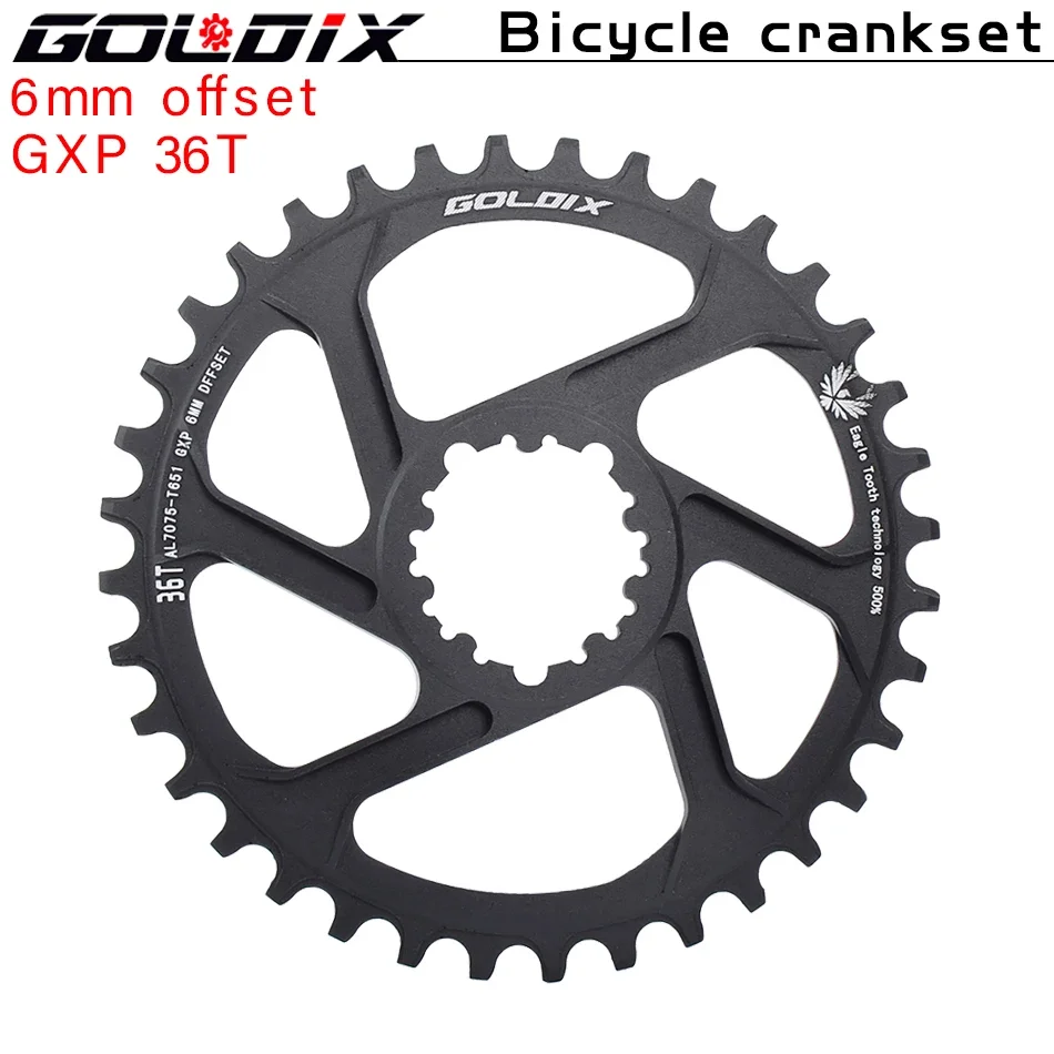 GOLDIX para plato de bicicleta de 3 clavos 0/3/6mm Offset 30/32/34/36/38T rueda de cadena de bicicleta MTB para XX1 X9 XO X01 G X NX Direct Mo: Azul marino