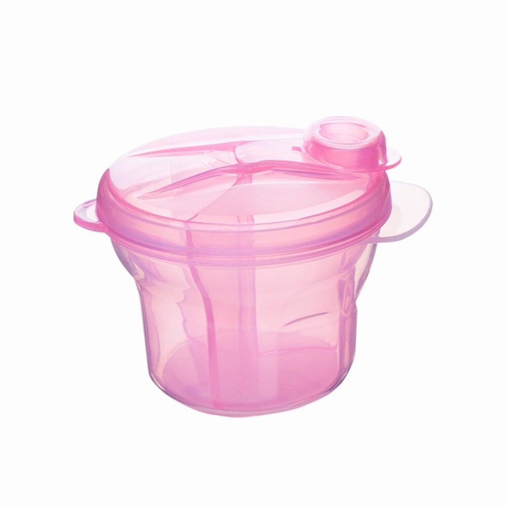 Melkpoeder Container Babyvoeding Opslag Snack Doos Draagbare Opslag Voor Baby Formule Melk Opslag Mix Container Baby Melk doos: Pink  4 grid