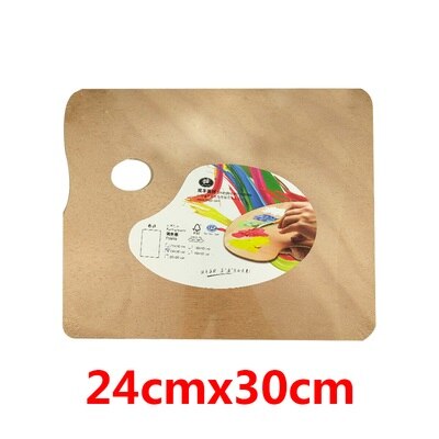 Wood Painting Palette Square / Round Wood Light Acrylic Gouache Palette 20 * 30cm: Red