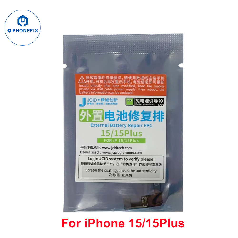JCID JC reparación de batería Original Flex para iPhone 11 12 13 14 15 16PM quitar advertencia batería etiqueta externa reparación de repuesto flexible: Color verde azulado