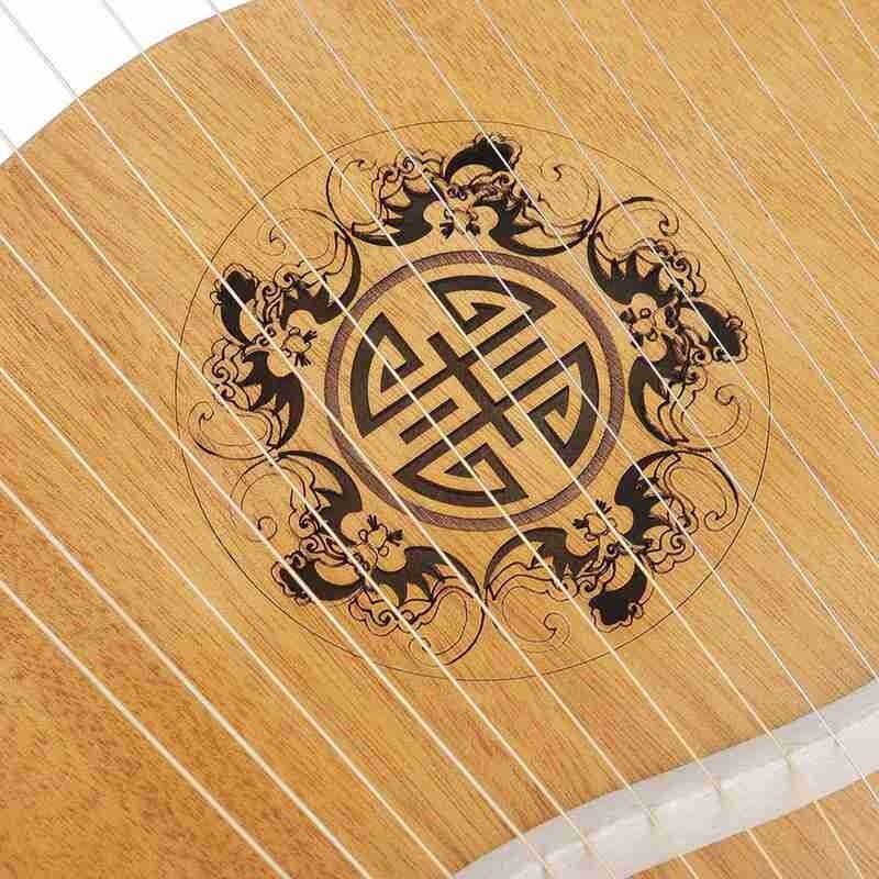 Lyre Harp 16 String Mahogany Harp Wood Color Portable Percussion Instrument Mahogany Lyre Beginner Harp Tools Lyre Harp Mus M7P8