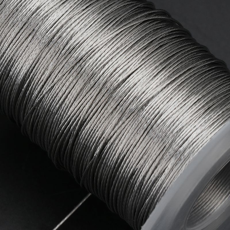 100m 304 stål ståltråd blødt fiskeri løftekabel 7 × 7 tørresnor med 30 aluminiumsriller